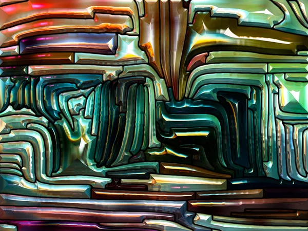 Color Pattern Series Artistic Abstraction Composed Leaded Glass Design Reminiscent — Stock Photo, Image