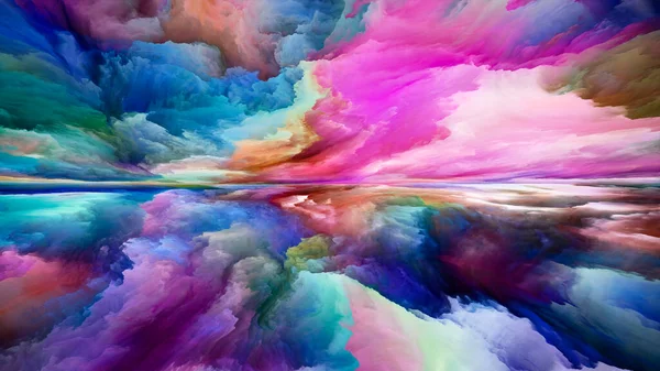 Sogni Colore Paesaggi Della Serie Mente Interazione Pittura Brillante Pendenze — Foto Stock