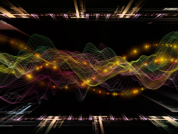 Virtual Universe Virtual Wave Series Background Design Horizontal Sine Waves — Stock Photo, Image