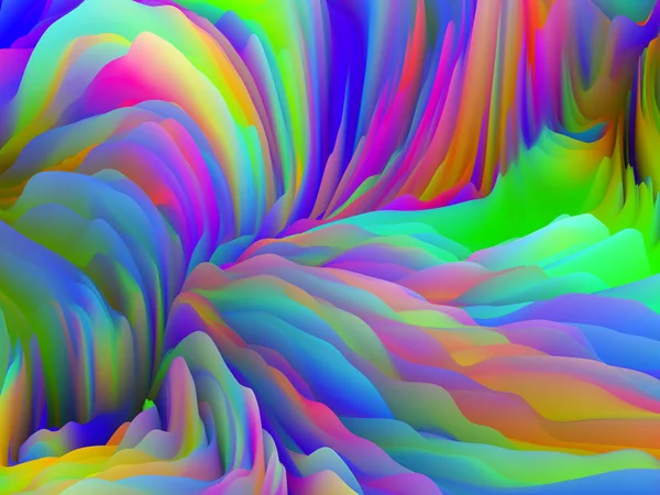 Chaotický Povrch Série Dimensional Wave Návrh Pozadí Víření Barevné Textury — Stock fotografie