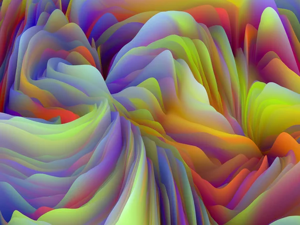 Twisted Surface Dimensional Wave Series Backdrop Swirling Color Texture Rendering — Stock Photo, Image