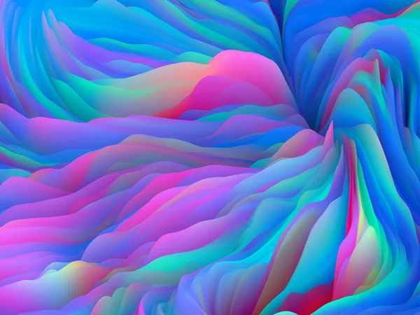 Twisted Tints 维波系列 由旋转的彩色纹理组成的艺术抽象 用于艺术 创意和设计项目的三维随机湍流渲染 — 图库照片