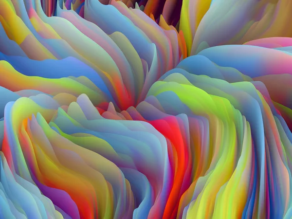 Verdraaide Geometrie Dimensionale Golf Serie Samenstelling Van Wervelende Kleur Textuur — Stockfoto