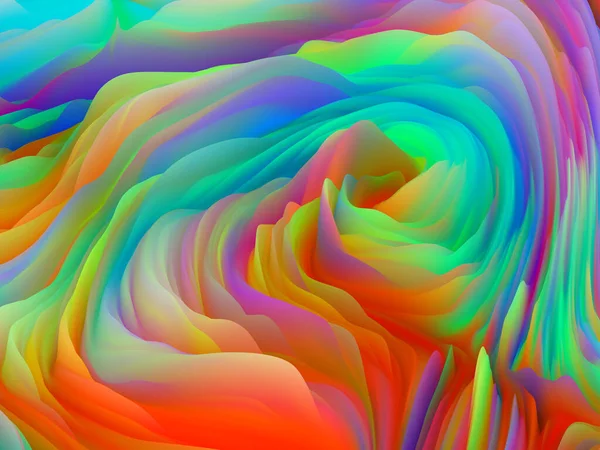 Verdraaide Geometrie Dimensionale Golf Serie Ontwerp Samengesteld Uit Wervelende Kleur — Stockfoto