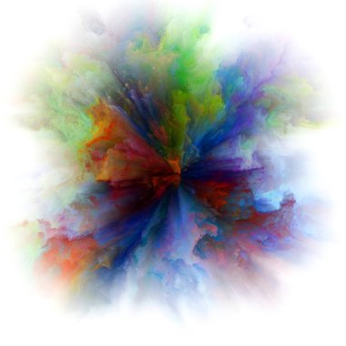 Renkli Duygular serisi. Hayal gücü, yaratıcılık sanatı ve tasarım konularında renk patlamasından oluşan soyut tasarım