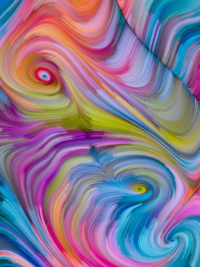 Renkli sanal elementlerin soyut etkileşimi. Fazlalık Renkleri Serisi.