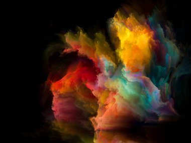 Tasarım, yaratıcılık, ilham ve sanat üzerine üç boyutlu renk arkaplanı. Soyut Renk Serisi.