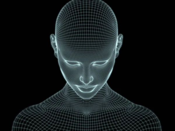 Illustration Human Face Wire Mesh Use Illustrations Technology Education Computer — Stock Photo, Image