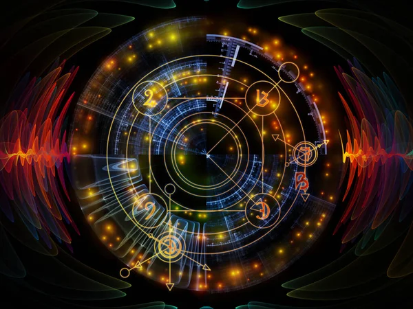 Серия Astral Glow Абстрактный Дизайн Сакральных Геометрических Линий Астрологических Синонимов — стоковое фото
