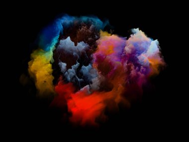 Renkli Parça. Gökkuşağı Adası serisi. Sanat, yaratıcılık ve tasarımla ilgili canlı renk ve gradyanların etkileşimi