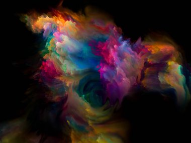 Tasarım, yaratıcılık, ilham ve sanat üzerine soyut arkaplan boyası. 3B Renk Serisi.