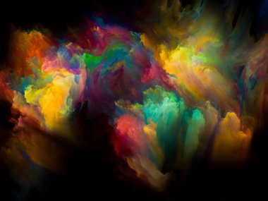 Tasarım, yaratıcılık, ilham ve sanat üzerine üç boyutlu renk arkaplanı. Soyut Renk Serisi.