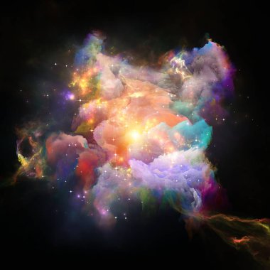 Kozmik Çiçek serisi. Sanat, tasarım, yaratıcılık ve hayal gücüyle kavramsal ilişki açısından zengin renkli dokuların görüntüsü