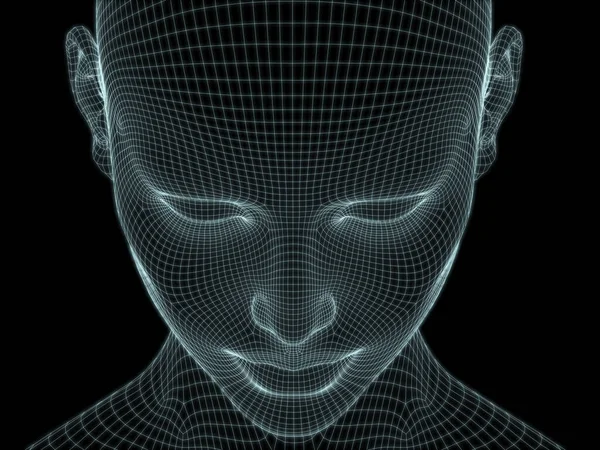 Illustration Human Face Wire Mesh Use Illustrations Technology Education Computer — Stock Photo, Image