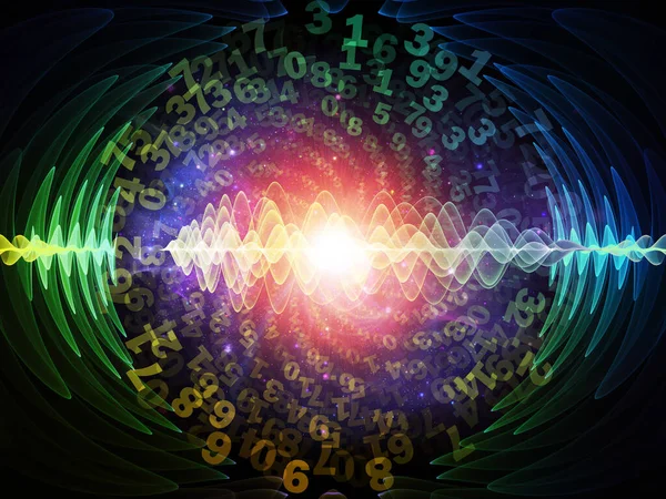 Digital Radiation Series Interplay Numbers Fractal Elements Subject Science Technology — Stock Photo, Image