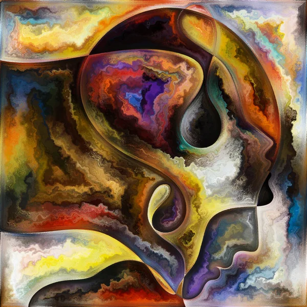 Self Forms Colors Serie Hintergrund Aus Menschlichen Silhouetten Kunsttexturen Und — Stockfoto