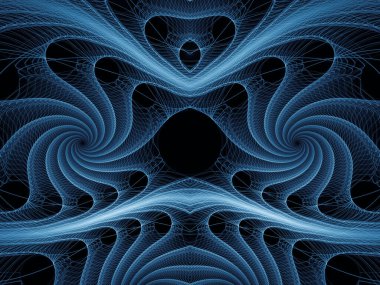 Matematik serisi görselleştiriliyor. Fraktal Evren 'in Mavi Çizgileri. Bilimsel, eğitim ve teknolojik altyapılar için sanal topolojinin karmaşık sunumu.