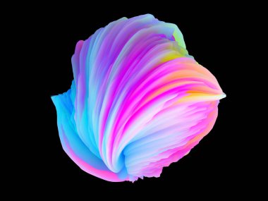 Boyutluluk ve renk parlaklığını vurgulamak için 3B dizin renk büküm ve sunumu 3B