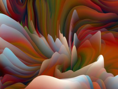 Kaotik Yüzey. Boyutsal Dalga serisi. Girdap Rengi Dokusunun arka plan tasarımı. Sanat, yaratıcılık ve tasarım için üç boyutlu türbülans oluşturma