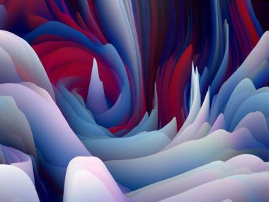 Dokunsal Matematik. Boyutsal Dalga serisi. Dönen Renk Dokusunun bileşimi. Sanat, yaratıcılık ve tasarım üzerine çalışmalar için 3 boyutlu türbülans oluşturma