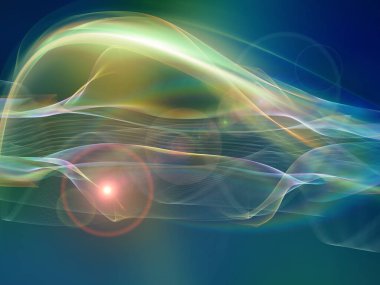 Işık dalgası serisi. Modern teknoloji ve bilim konularında sinüs dalgalarının soyut arkaplanı ve ışıkları.