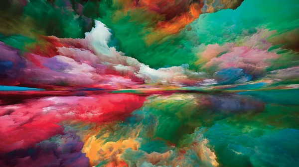 Renkli Vistas Gerçekliğe Kaçış Dizisi Doğaüstü Günbatımı Renklerinin Manzara Resmi — Stok fotoğraf