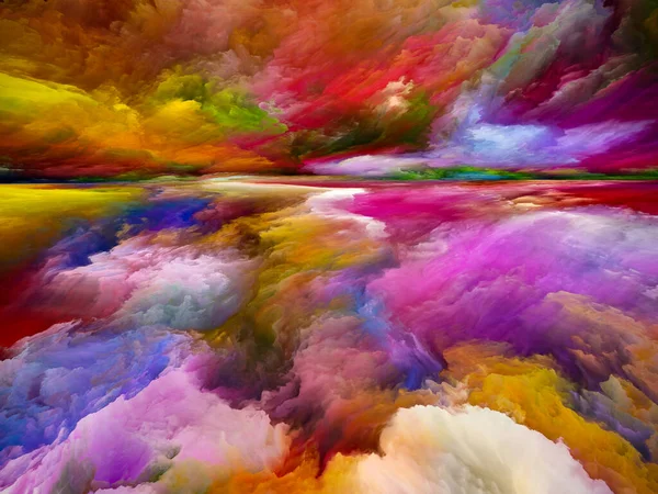 Wolken Des Jenseits Flucht Die Realität Design Aus Surrealen Sonnenaufgangsfarben — Stockfoto