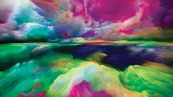 死後の雲 現実逃避シリーズ 風景画 想像力 創造性と芸術のプロジェクトの背景として機能するために超現実的な日の出の色とテクスチャで作られたデザイン — ストック写真