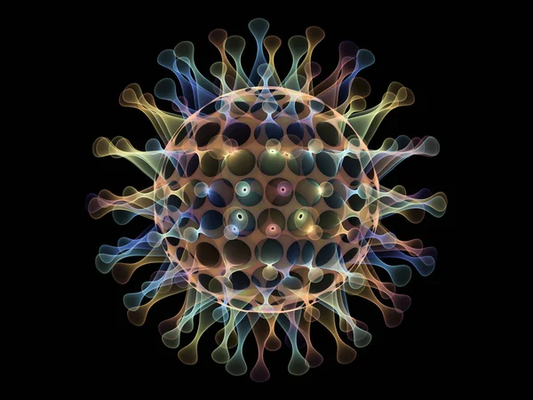 Fractal Virus Series Covid 코로나 바이러스 유행을 주제로 불투명 색상의 — 스톡 사진