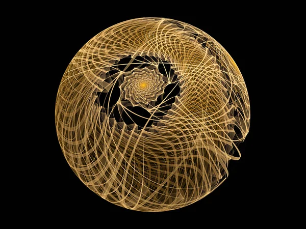 Visualisierung Von Mathematik Serien Goldene Linien Des Fraktalen Universums Kompliziertes — Stockfoto