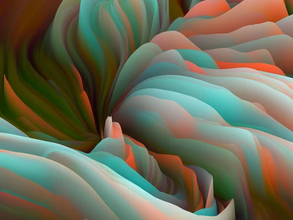 Tvillingmaling Dimensjonal Bølge Serie Visuelt Tiltrekkende Bakgrunn Laget Swirling Color – stockfoto