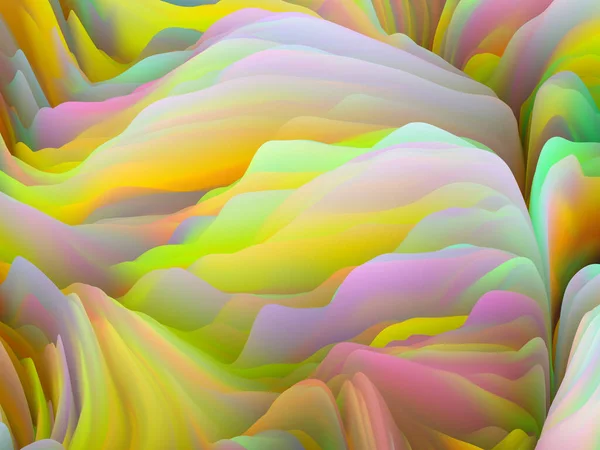 Chaotyczna Powierzchnia Seria Fal Wymiarowych Konstrukcja Tła Wirujący Kolor Tekstury — Zdjęcie stockowe