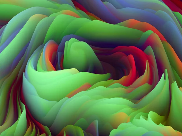 Перевернутая Поверхность Dimensional Wave Series Отклонение Цветовой Текстуры Рендеринг Случайной — стоковое фото