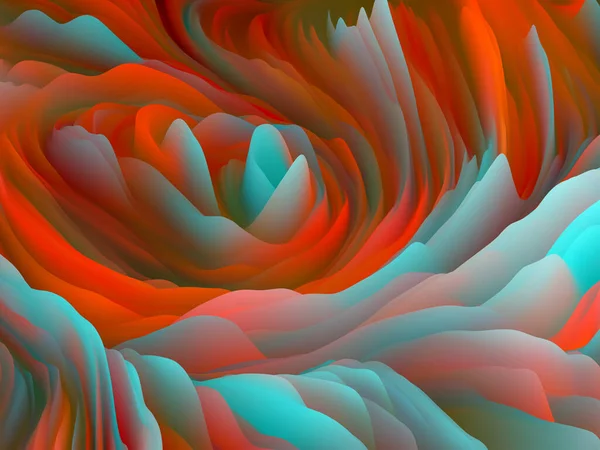 Zkroucené Odstíny Série Dimensional Wave Souhra Vířící Barevné Textury Vykreslování — Stock fotografie