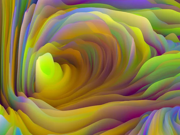 Geometrie Des Zufalls Dimensional Wave Serie Wechselspiel Der Wirbelnden Farbtextur — Stockfoto