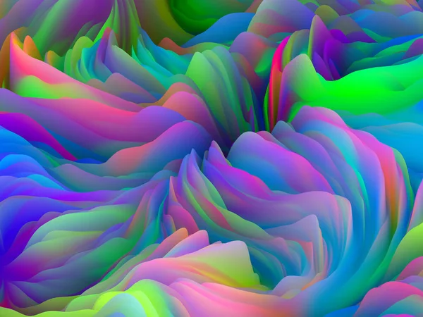 Geometry Random Dimensional Wave Series Interplay Swirling Color Texture Rendering — Stock Photo, Image