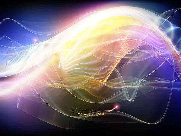 光波系列以现代技术和科学为主题呈现正弦波和光的背景 — 图库照片