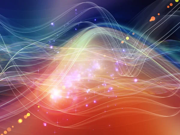 光の波シリーズ 近代科学をテーマとした正弦波と光の背景 — ストック写真