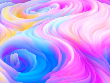 Renk Fırtınası serisi. Sanat ve tasarım konularında duvar kağıdı veya arkaplan olarak hizmet verecek soyut doymuş köpüğün 3 boyutlu oluşturulması