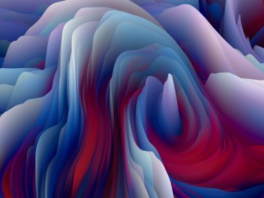 Kaosun Geometrisi. Boyutsal Dalga serisi. Girdap Rengi Dokusundan yapılmış soyut tasarım. Sanat, yaratıcılık ve tasarım ile ilgili 3 boyutlu türbülans oluşturma