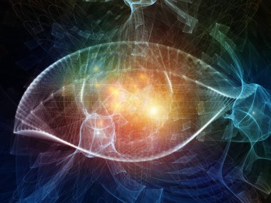 Network Eye serisi. Modern teknoloji ve eğitim konularındaki ince çizgi kalıpları ve soyut öğeler.