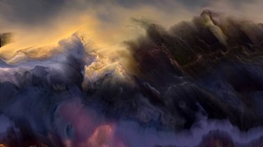 Renk Manzara. İmkansız Gezegen serisi. Sanat, yaratıcılık ve tasarım projelerinde kullanılmak üzere canlı tonlar ve degradeler akışının arka planı