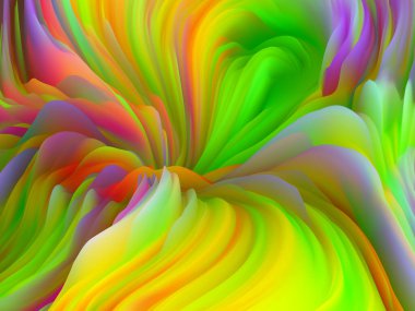 Çarpık Geometri. Boyutsal Dalga serisi. Girdap Rengi Dokusundan oluşmuş bir tasarım. Sanat, yaratıcılık ve tasarım için bir metafor olarak gelişigüzel türbülans oluşturulması