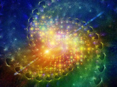 Light Spiral serisi. Eğitim ve sanat konusunda fraktal spiral ve ışık etkileşimi.