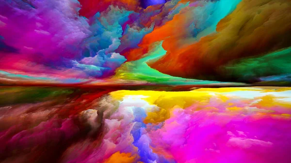 Uyanış Diyarı Gerçekliğe Kaçış Dizisi Doğaüstü Günbatımı Renkleri Dokularının Kompozisyonu — Stok fotoğraf