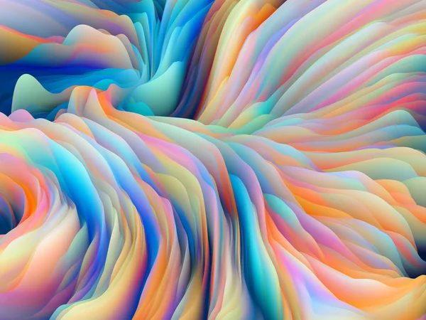 被扭曲的表面 维波系列 旋转的彩色纹理图像 在概念上与艺术 创造力和设计相关的随机湍流的3D渲染 — 图库照片