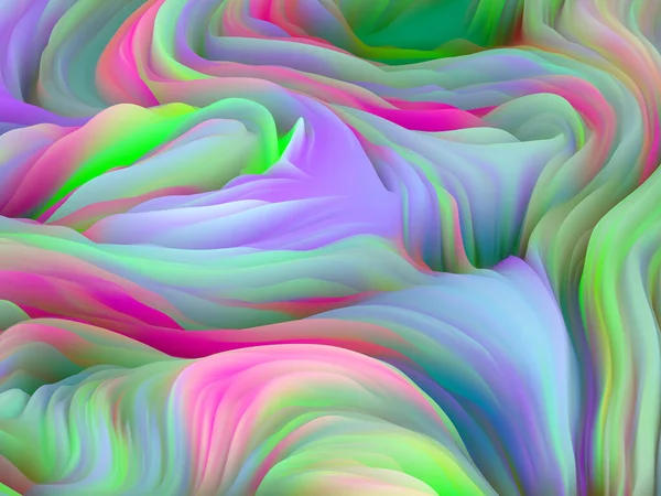 ランダムの幾何学 次元波シリーズ 渦巻く色のテクスチャの背景 アート 創造性 デザインのデザインを補完するランダム乱流の3Dレンダリング — ストック写真