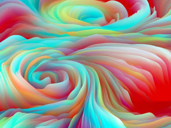 Kaosets Geometri Dimensionell Vågserie Bakgrundssammansättning Swirling Color Texture Rendering Slumpmässig — Stockfoto