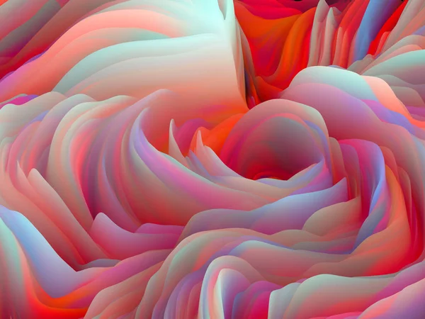 ツイスト ティント 次元波シリーズ 渦巻く色のテクスチャの視覚的に楽しい構成 アート 創造性 デザインに関する作品のためのランダム乱流の3Dレンダリング — ストック写真