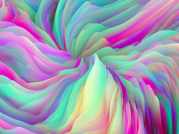 随机几何 维波系列 旋转彩色纹理的创造性排列 与艺术 创意和设计相关的随机湍流的3D渲染 — 图库照片